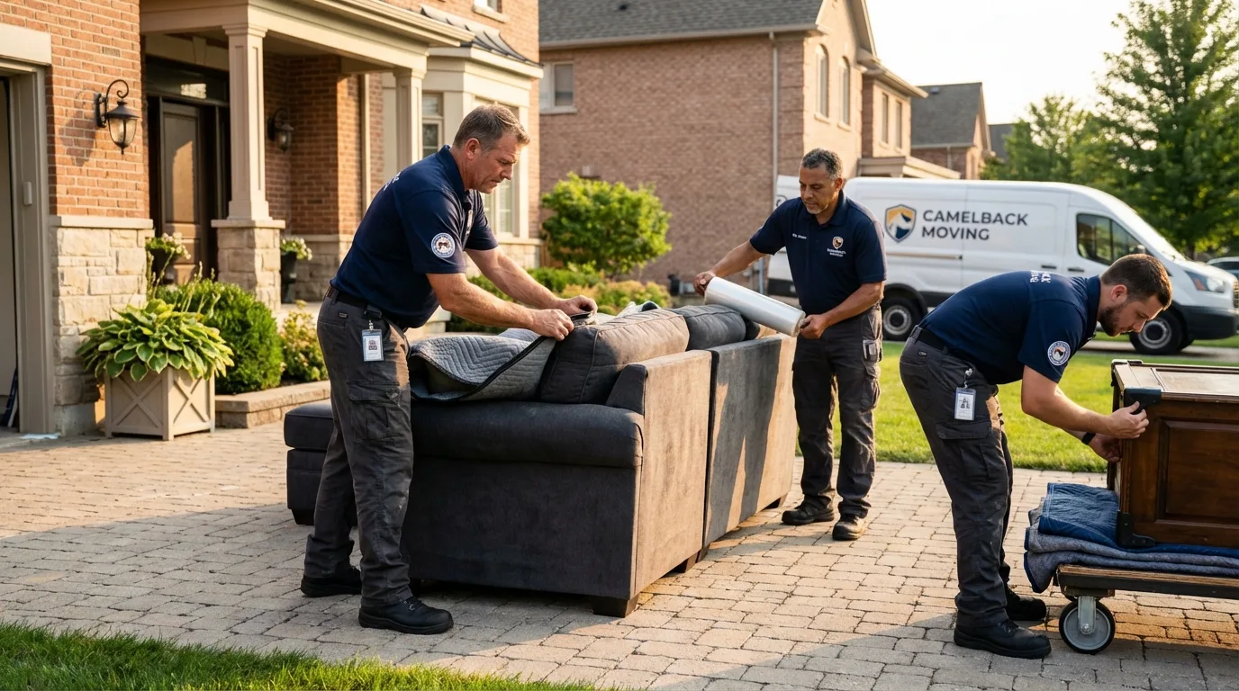 Large estate moving crew wrapping furniture in Hatillo, PR